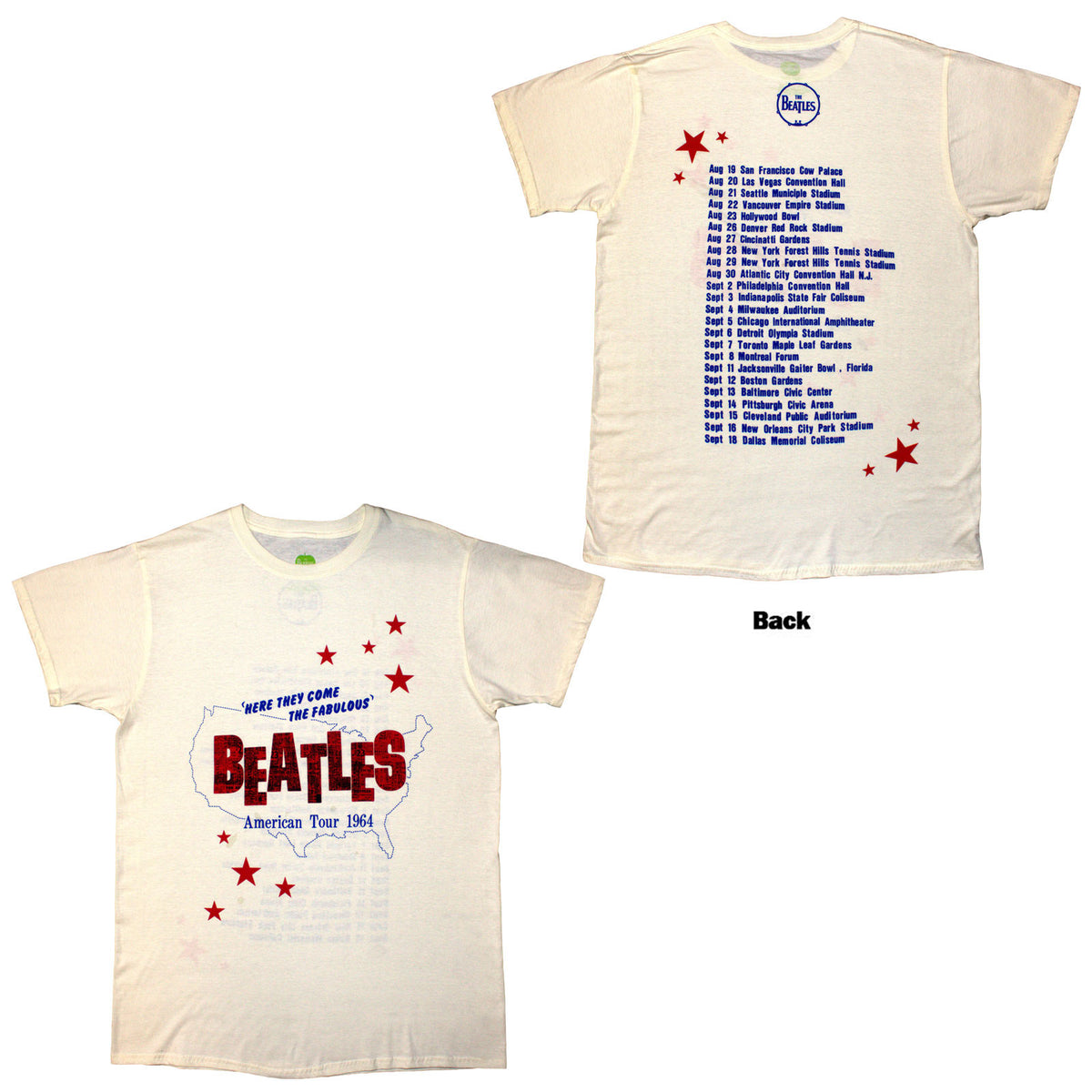THE BEATLES - AMERICAN TOUR '64 - T-Shirt Neutral