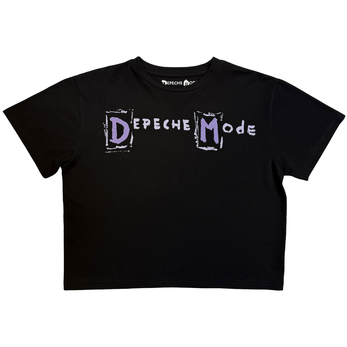 DEPECHE MODE - HAND PAINTED LOGO - Ladies Crop Top Black