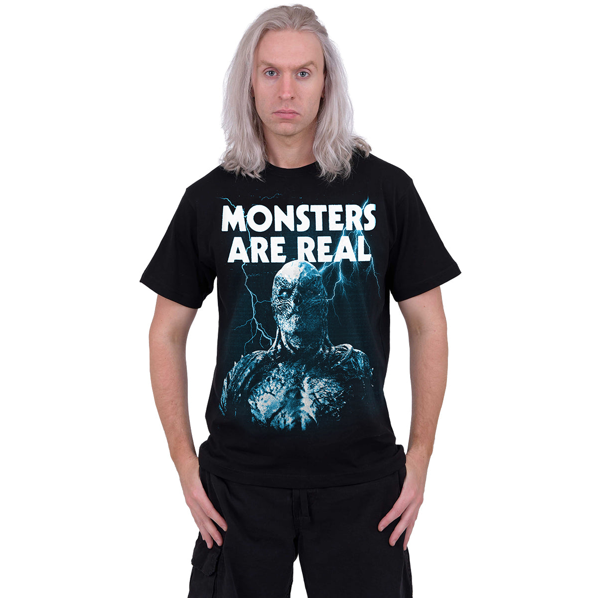 MONSTERS ARE REAL - Camiseta con estampado frontal Negro
