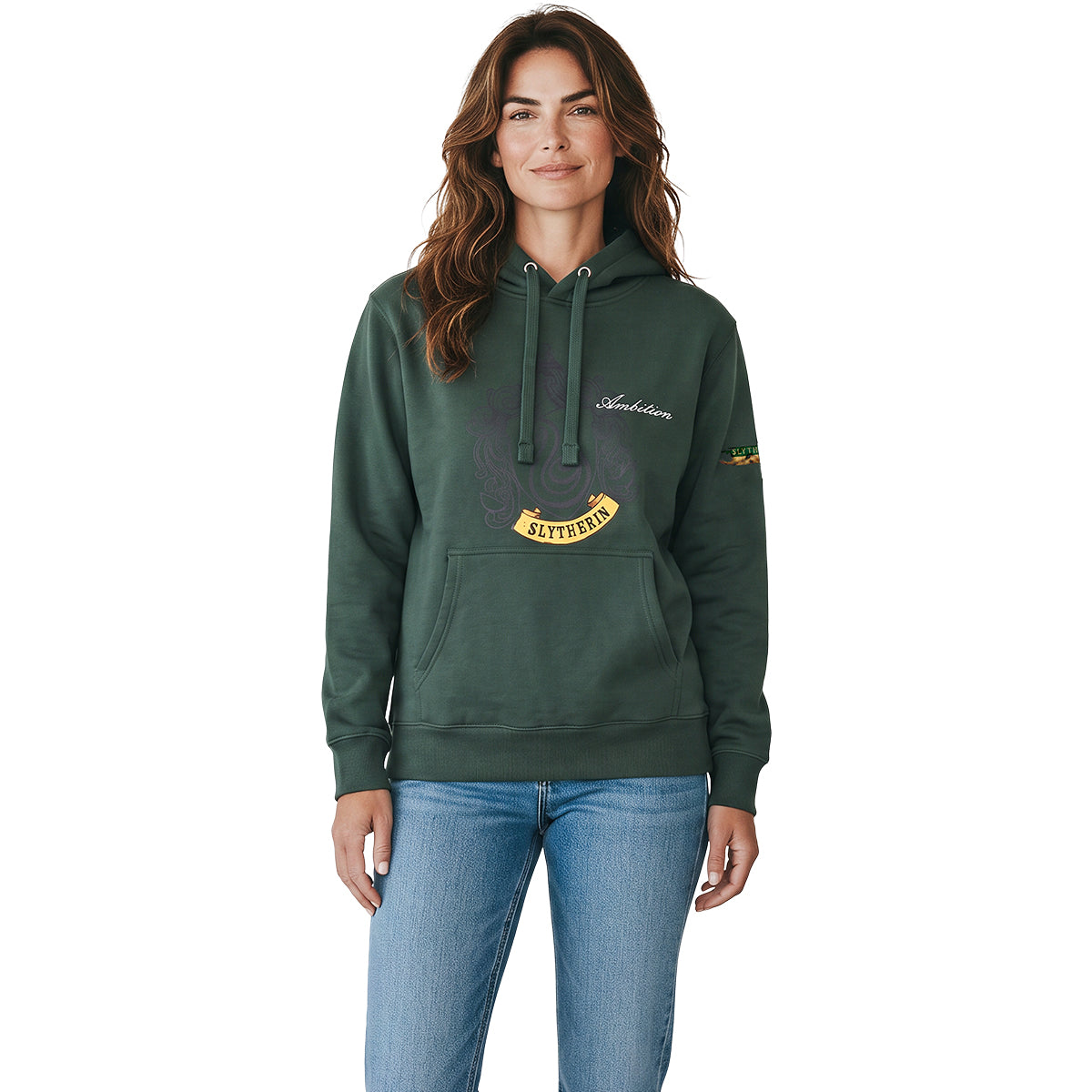 HARRY POTTER - EMBLEMA DE SLYTHERIN - Sudadera con capucha verde oscuro