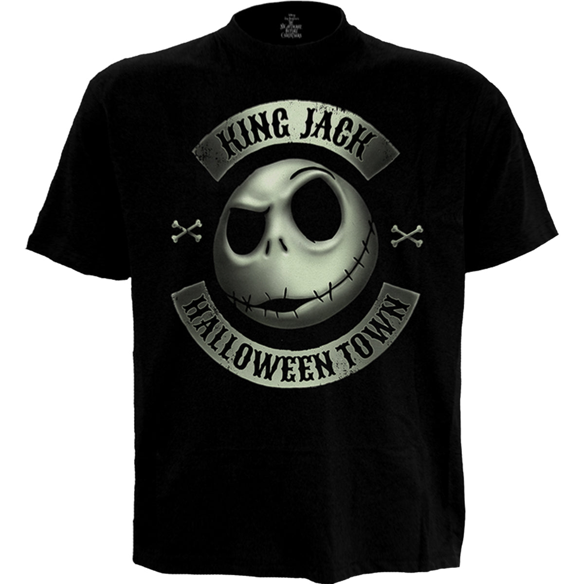 PESADILLA ANTES DE NAVIDAD -JACK CREST (GLOW) - Camiseta con estampado frontal Negro