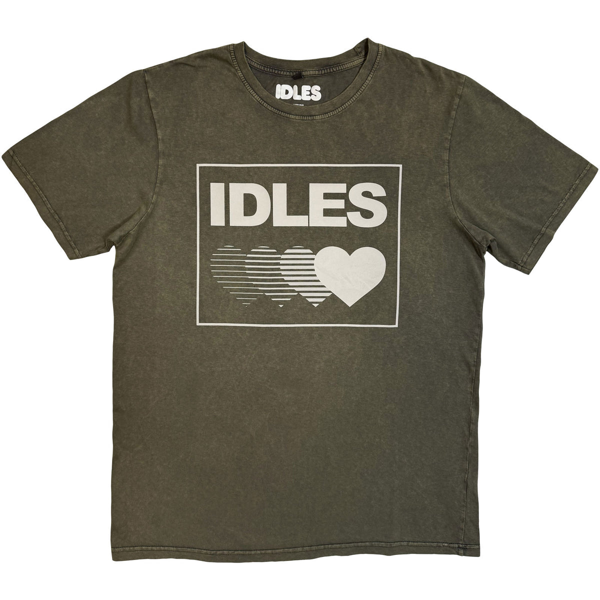 IDLES - GRADIENT HEART - Stone Wash T-Shirt Green