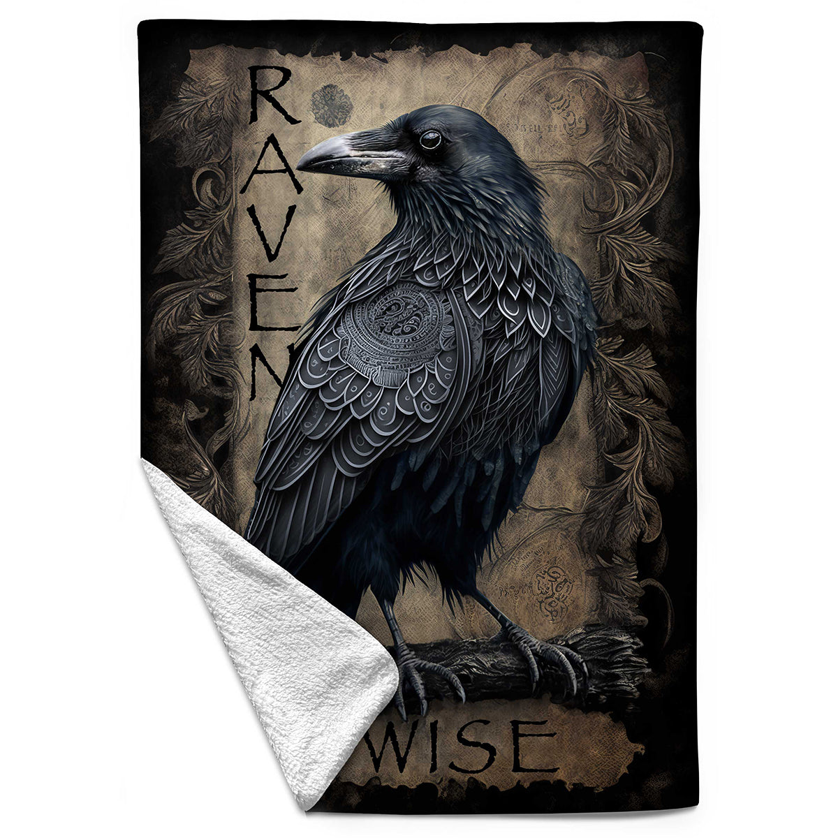 RAVEN WISE - Sherpa Fleece Blanket - Small
