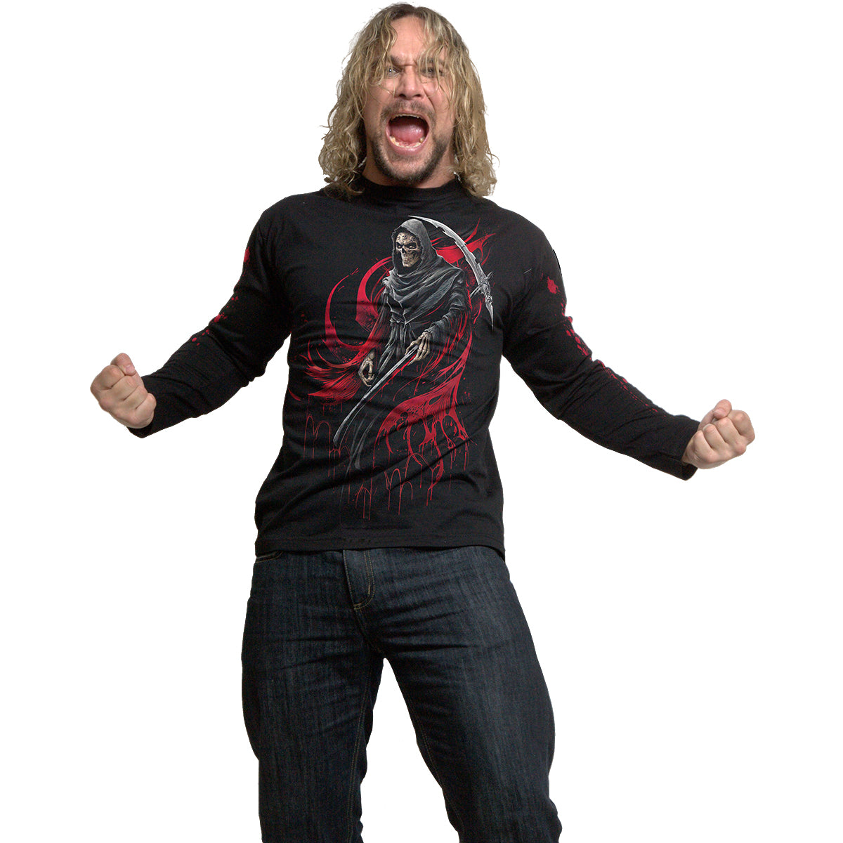 SCREAMING DEATH - Camiseta de manga larga Negra