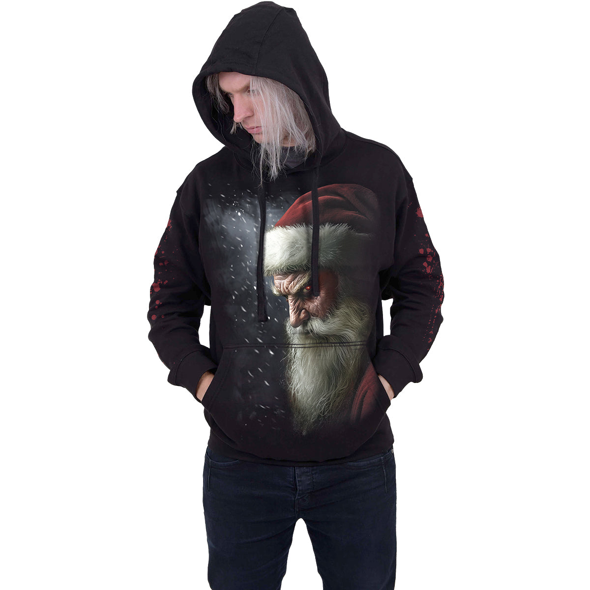 NAUGHTY OR NICE SANTA - Sudadera con capucha Negra