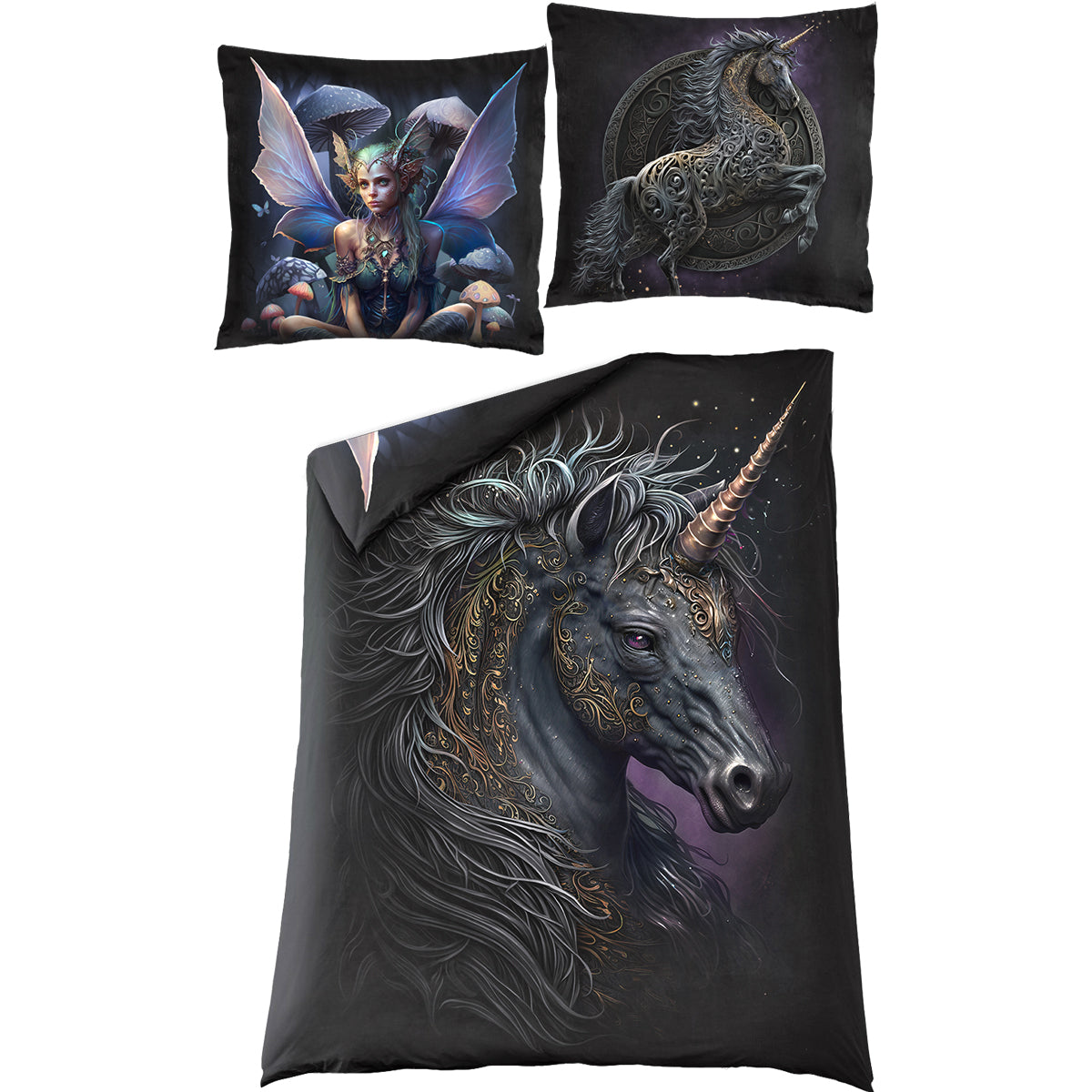 Magical - Cubierta de edredón de algodón único + estuche de almohada de la UEK y UE
