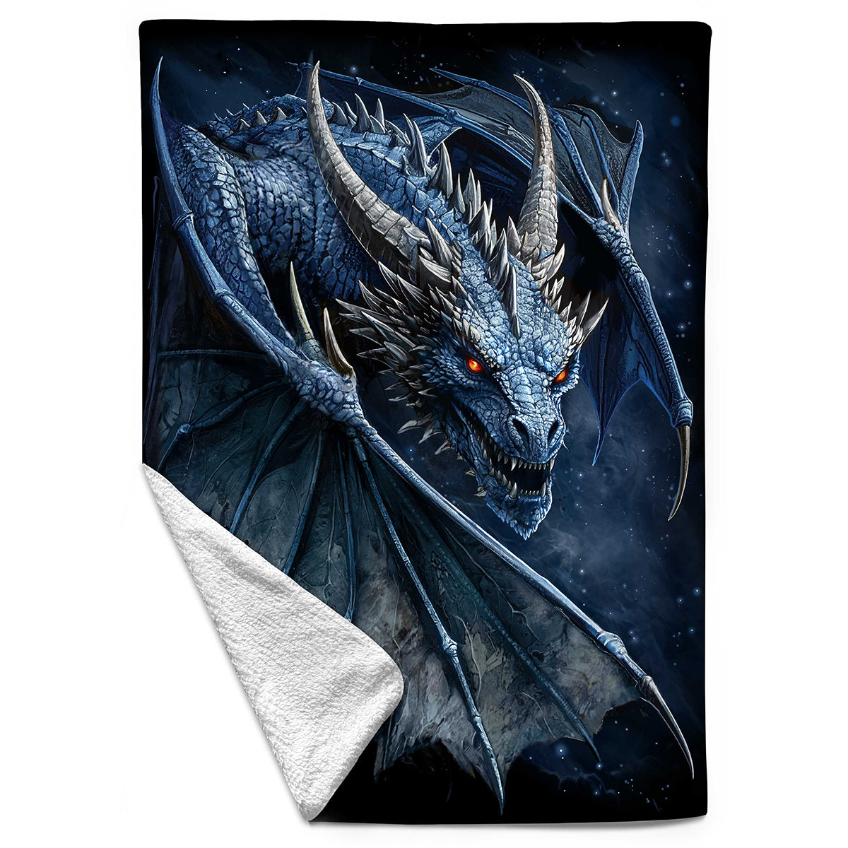 STORM DRAGON - Sherpa Fleece Blanket - Small