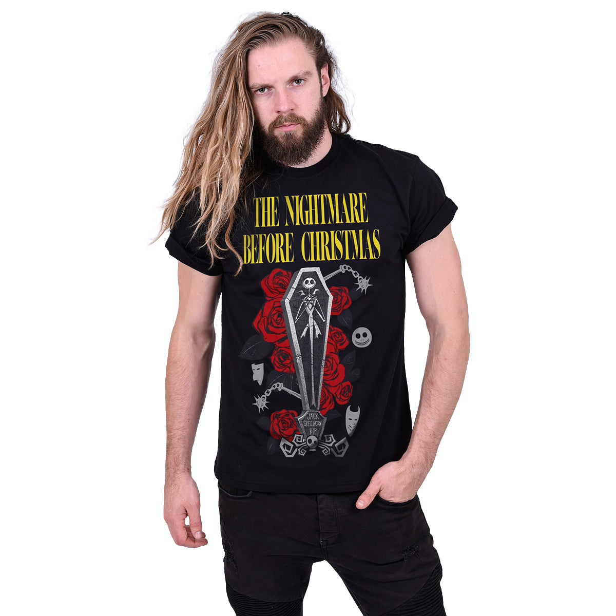 PESADILLA ANTES DE NAVIDAD - JACK COFFIN - Camiseta con estampado frontal Negro