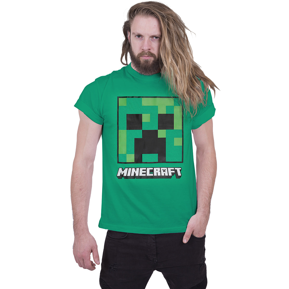 MINECRAFT - CREEPER FACE - T-Shirt Olive