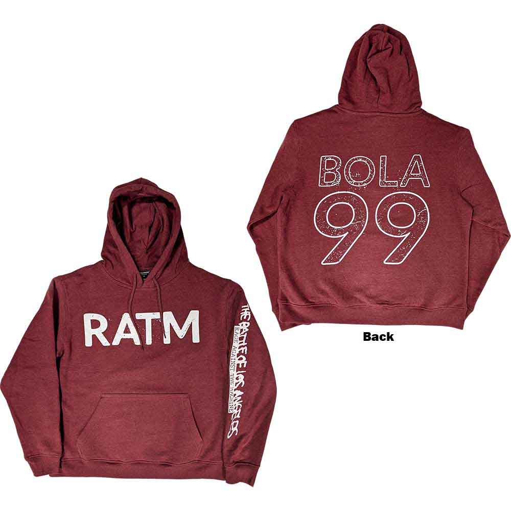 RAGE AGAINST THE MACHINE - BATTLE 99. - Pullover Hoodie Red