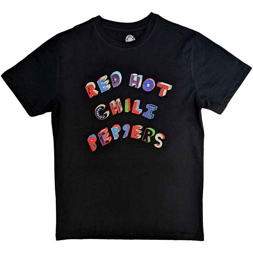 RED HOT CHILI PEPPERS - COLOURFUL LETTERS - T-Shirt Black