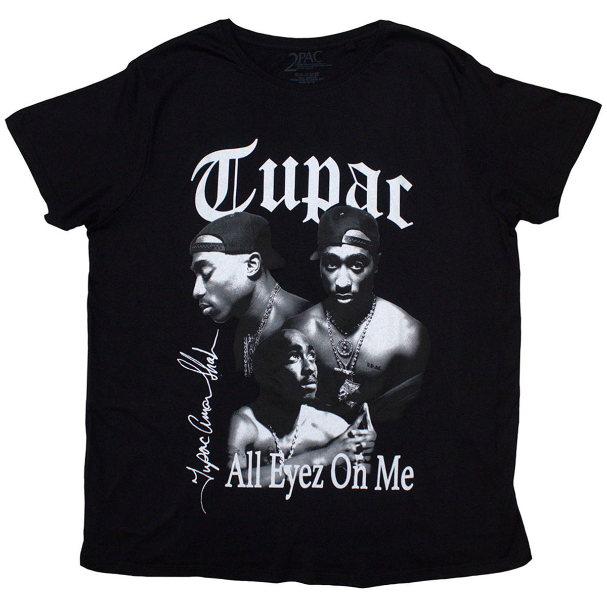 TUPAC - ALL EYEZ B&W - T-Shirt Black