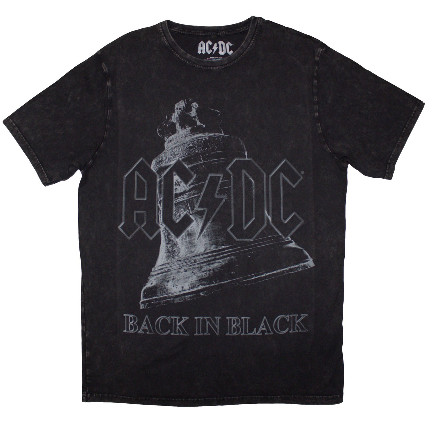 AC/DC - BACK IN BLACK BELL - Stone Wash T-Shirt Black
