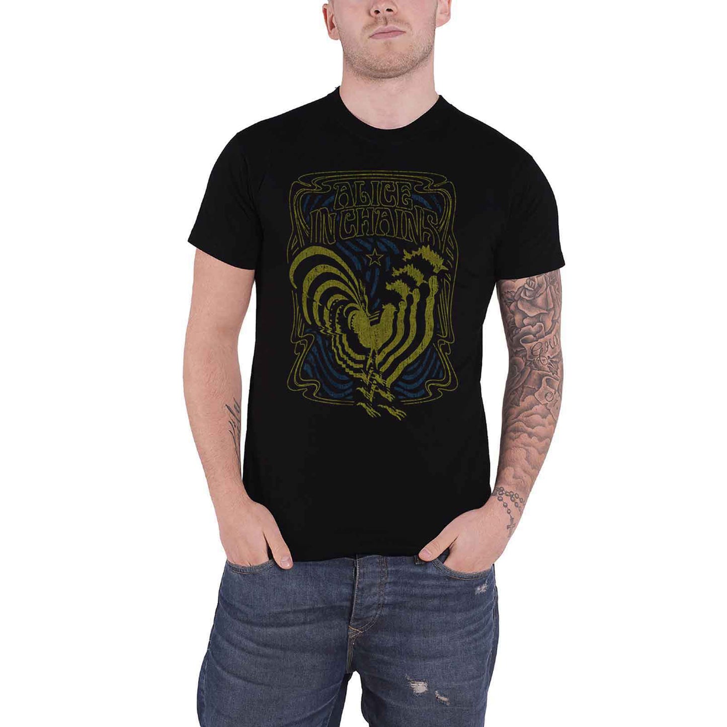 ALICE IN CHAINS - PSYCHEDELIC ROOSTER - T-Shirt Black