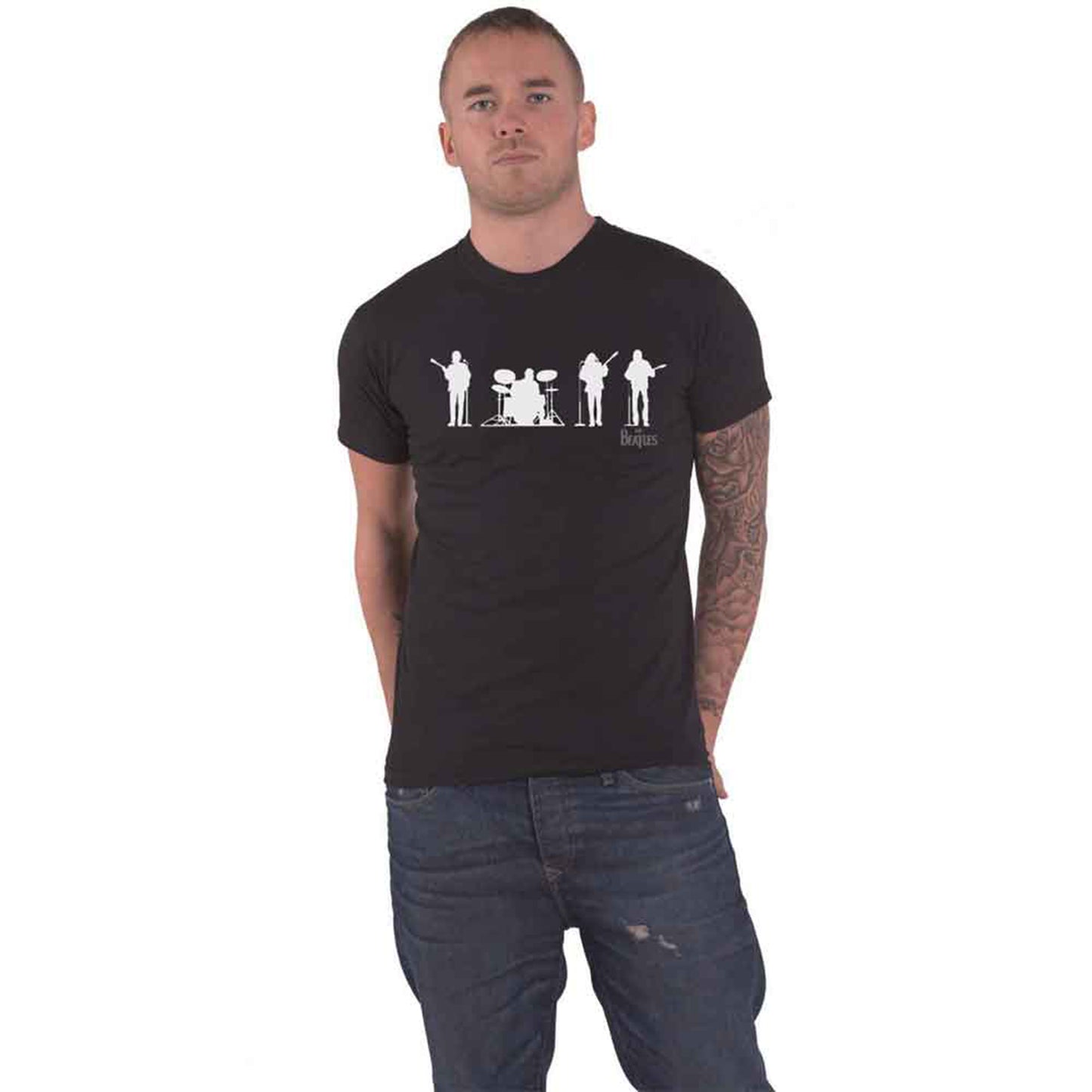 BEATLES, THE - SAVILLE ROW LINE UP SILHOUETTE - Camiseta Negro