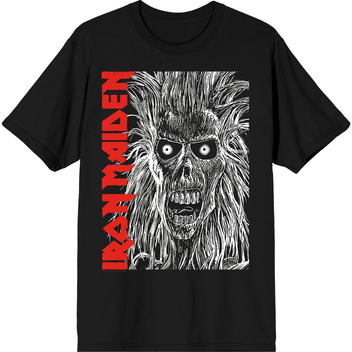 IRON MAIDEN - EPONYMOUS FACE RED LOGO - T-Shirt Black
