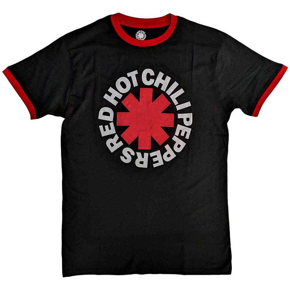 RED HOT CHILI PEPPERS - CLASSIC ASTERISK - Ringer T-Shirt Black