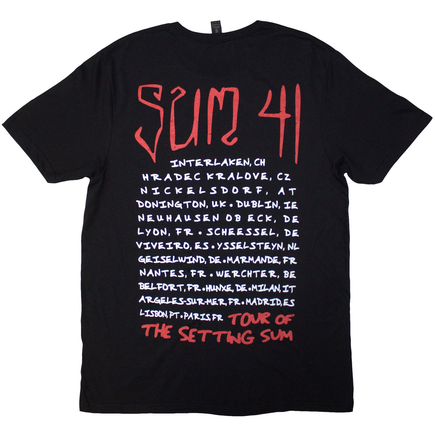 SUM 41 - TOUR '24 SKULL - Camiseta Negra (Contraportada y Ex-Tour)