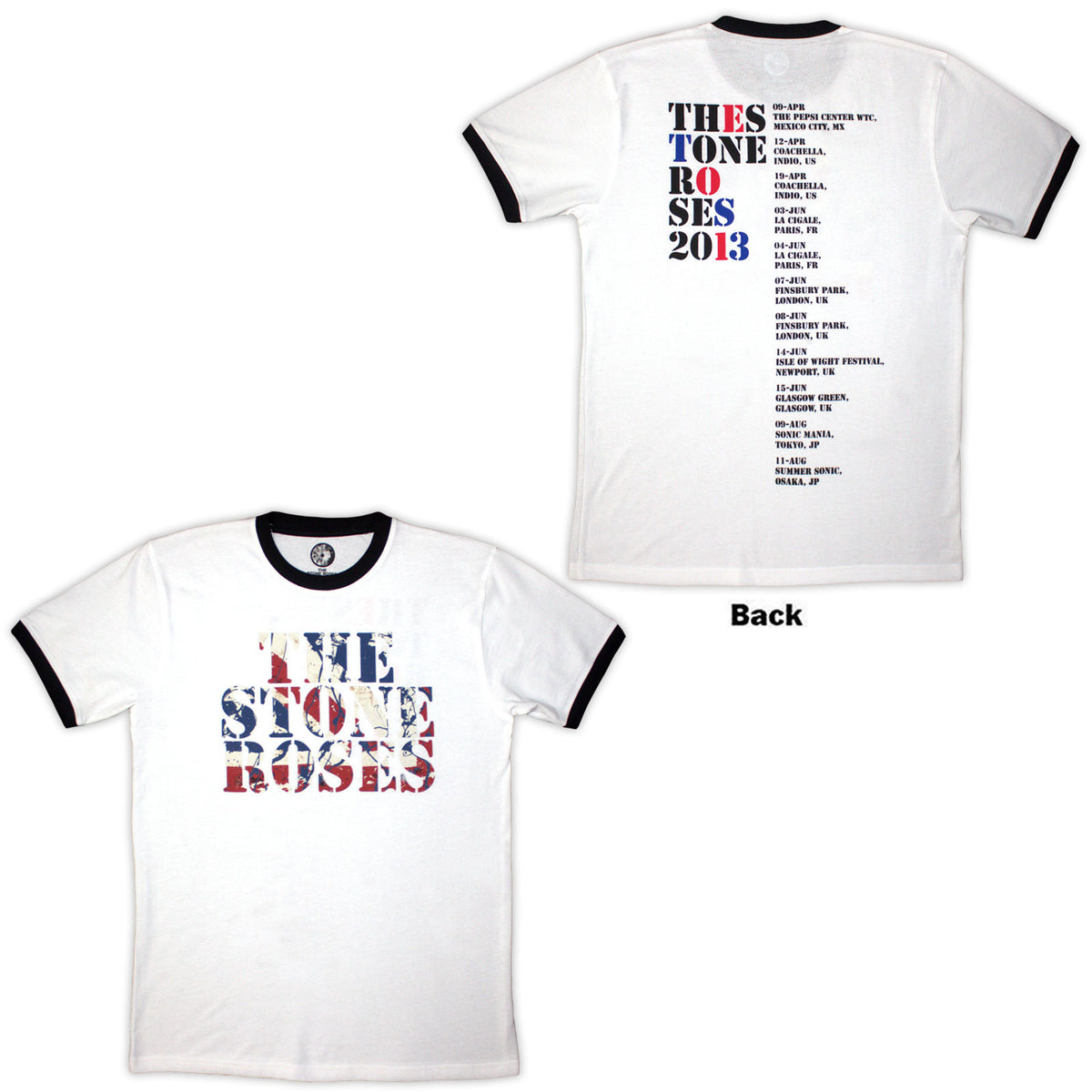 THE STONE ROSES - 2013 TOUR RINGER - Ringer T-Shirt White