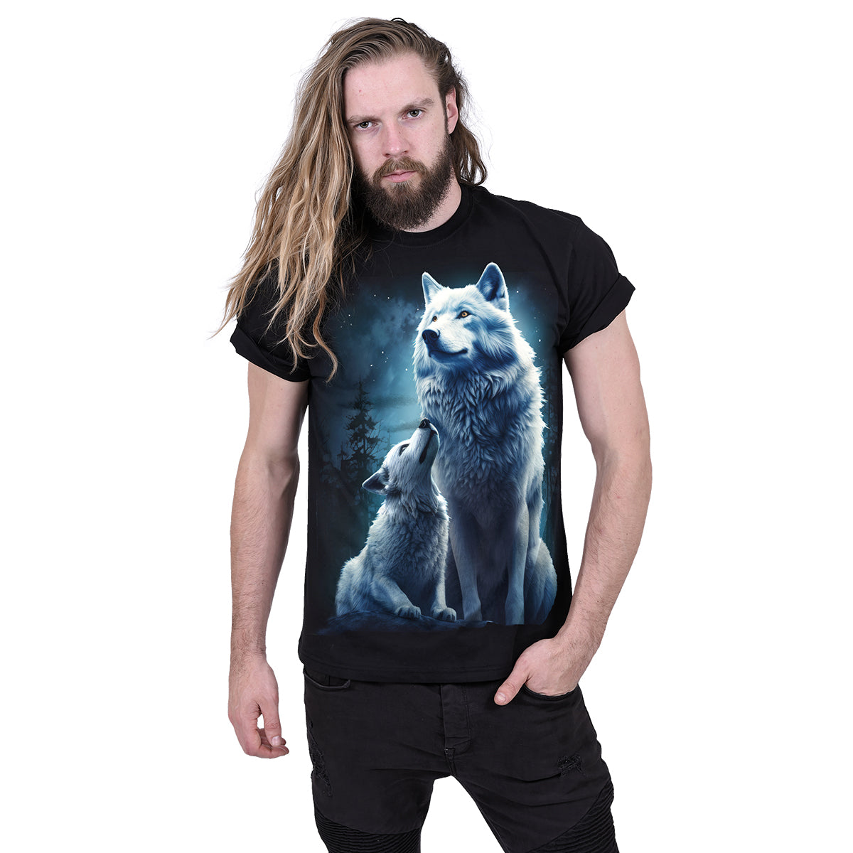 WOLF GUARDIAN - Camiseta Negro