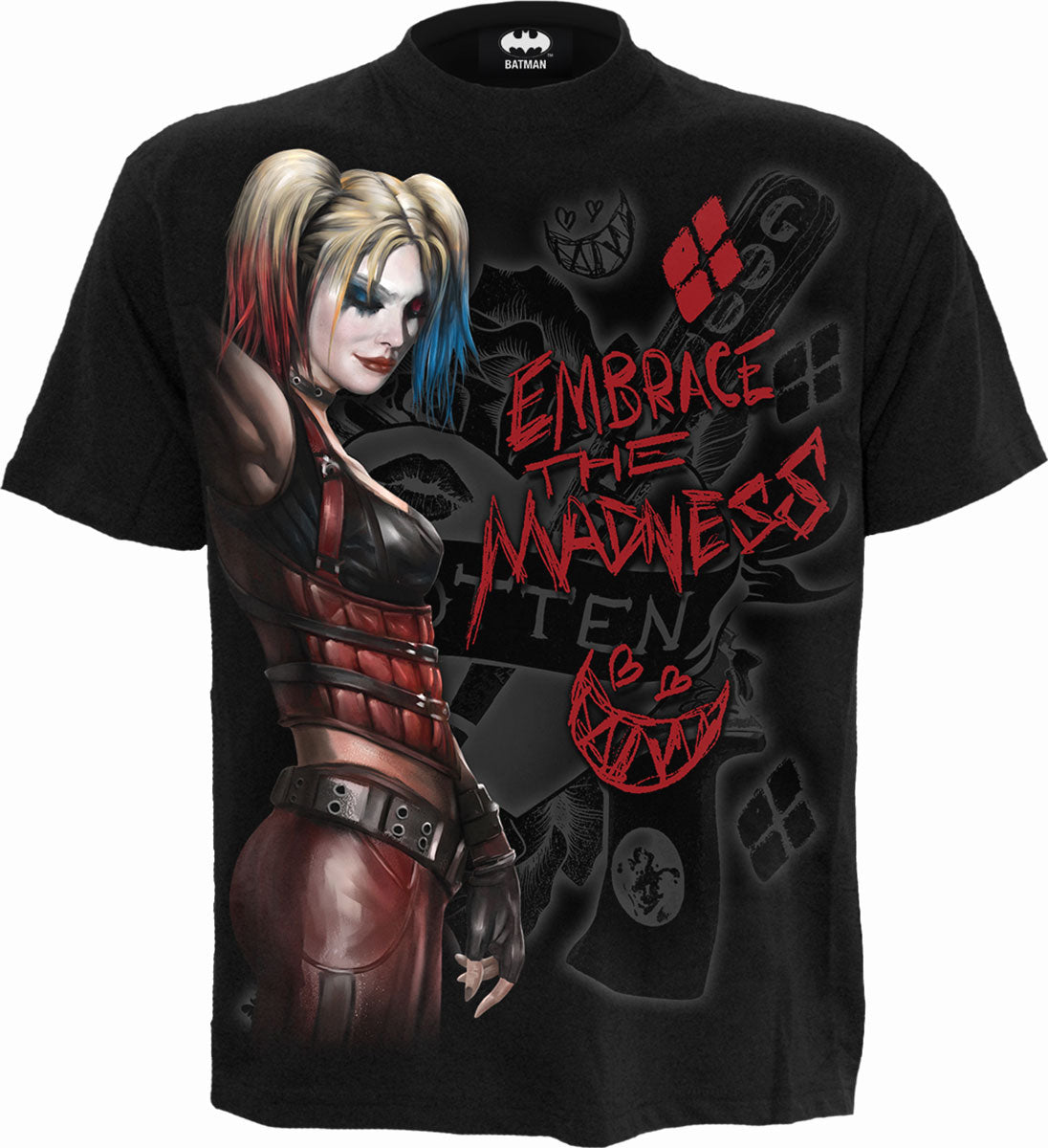 HARLEY QUINN - EMBRACE MADNESS - Camiseta con estampado frontal Negro
