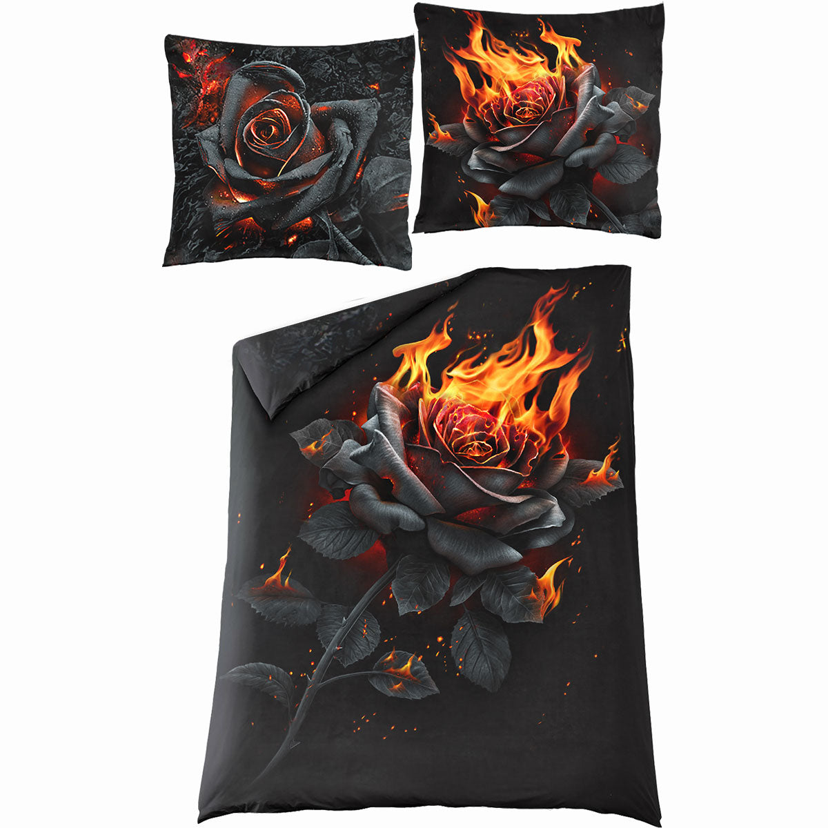 BURNT ROSE - Funda nórdica individual + Funda de almohada Reino Unido y UE