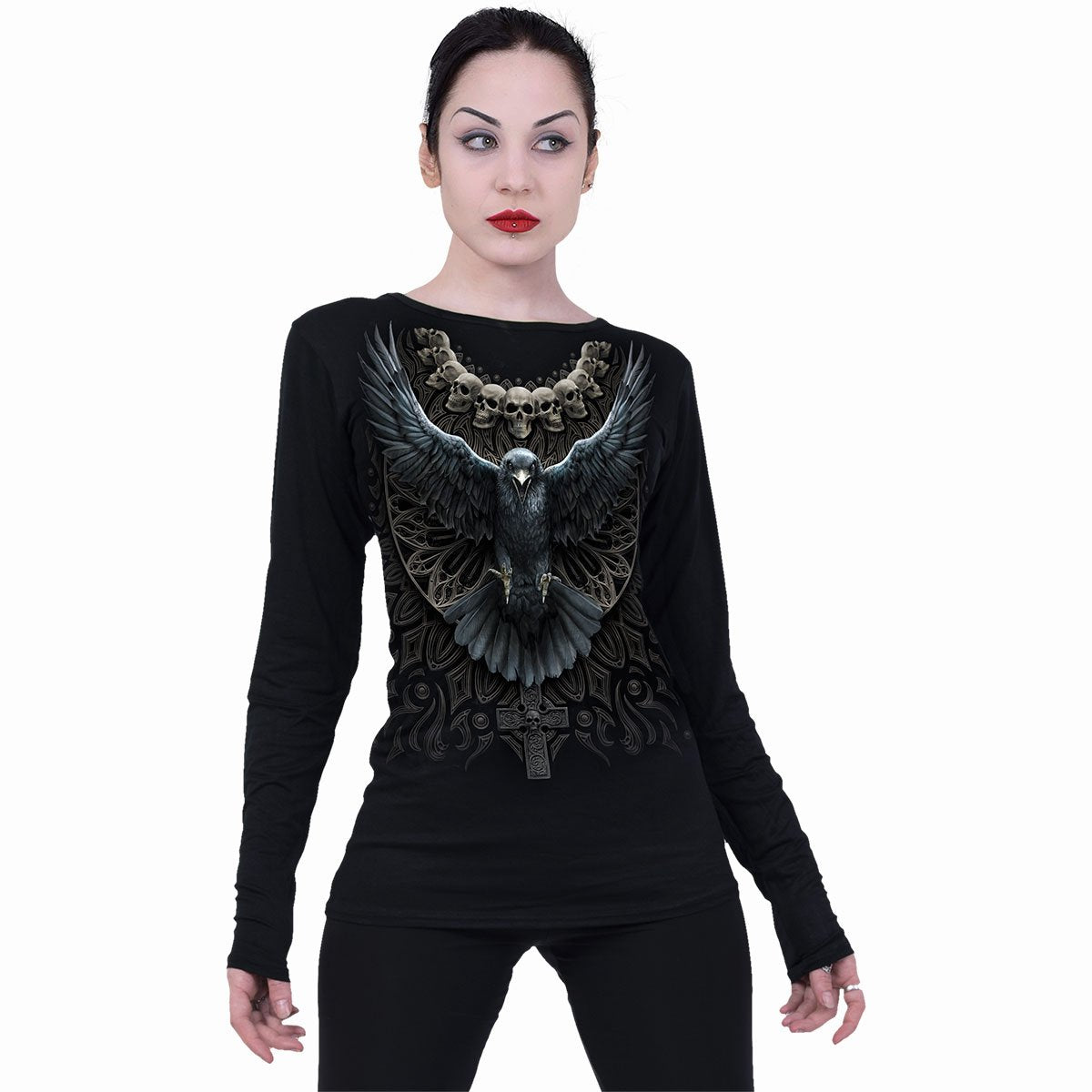 RAVEN SKULL - Top holgado Negro