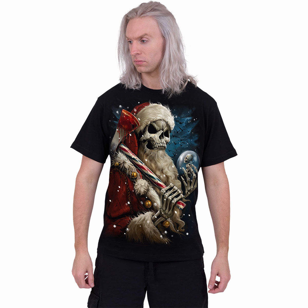 CANDY CANE SANTA - Camiseta Negro