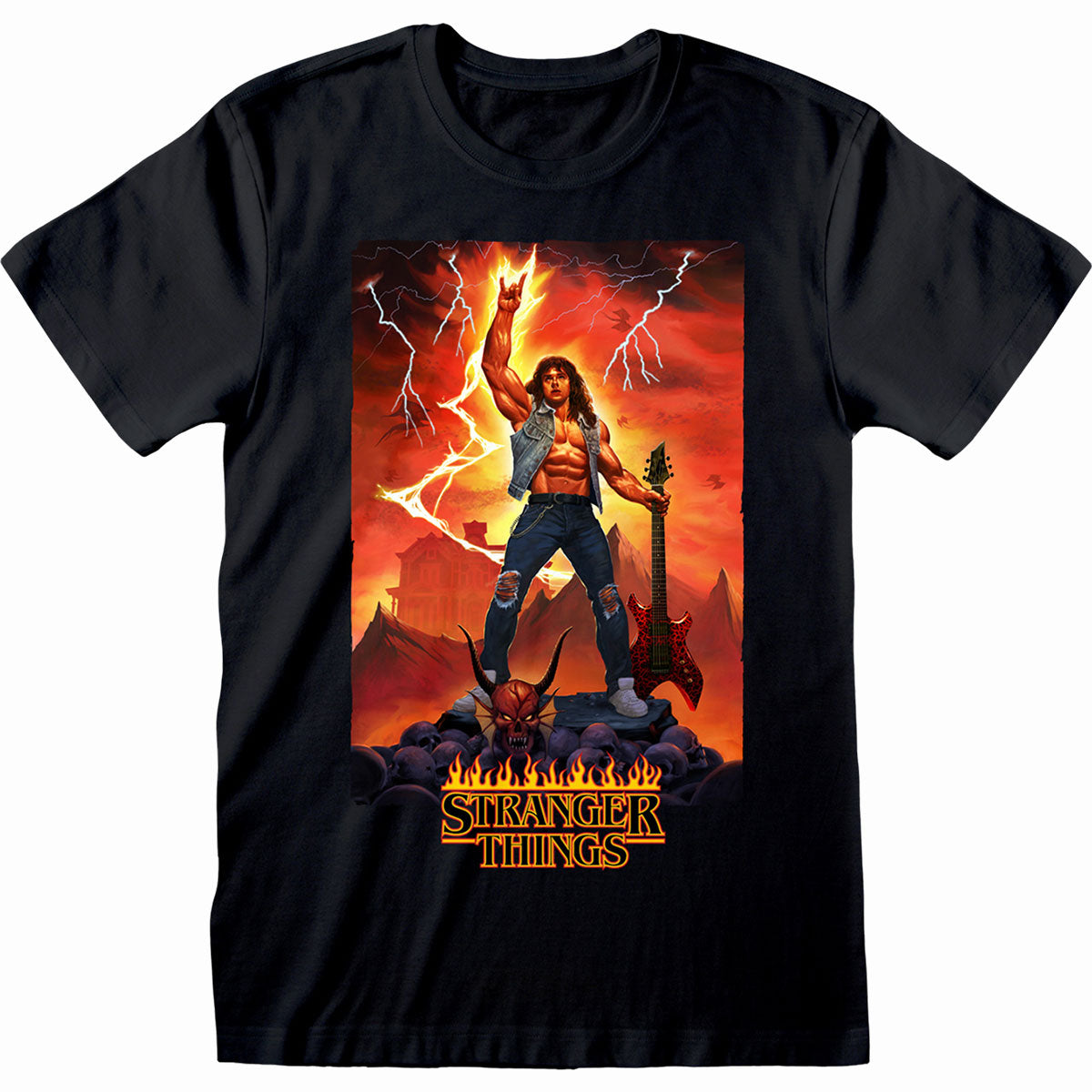 STRANGER THINGS 4 - EDDIE ROCKS - Camiseta Negro
