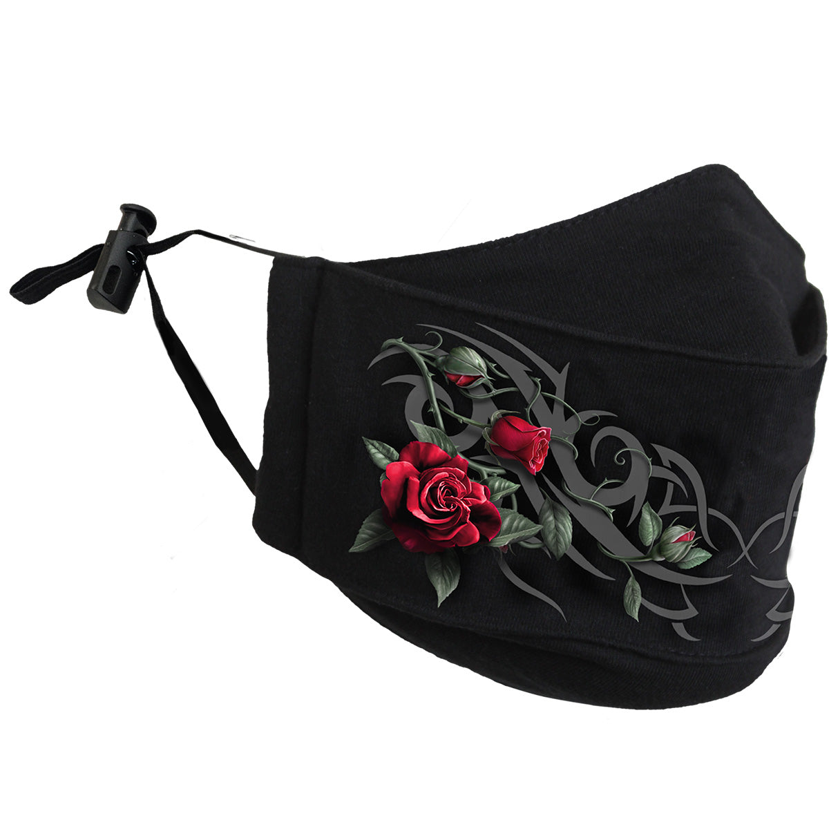 TRIBAL ROSE - Máscara Fashion de algodón de primera calidad con regulador