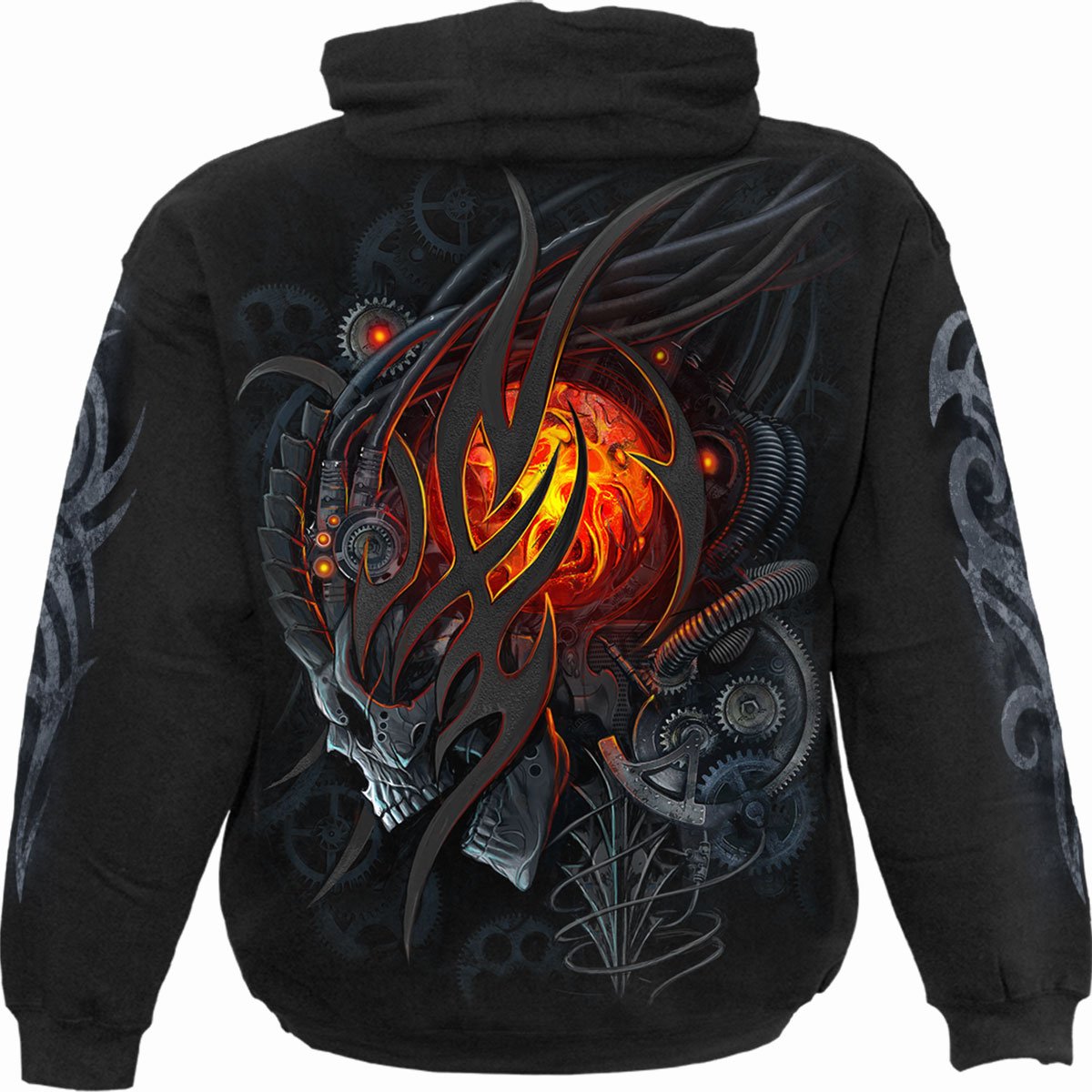 STEAMPUNK SKULL - Sudadera con capucha Negra