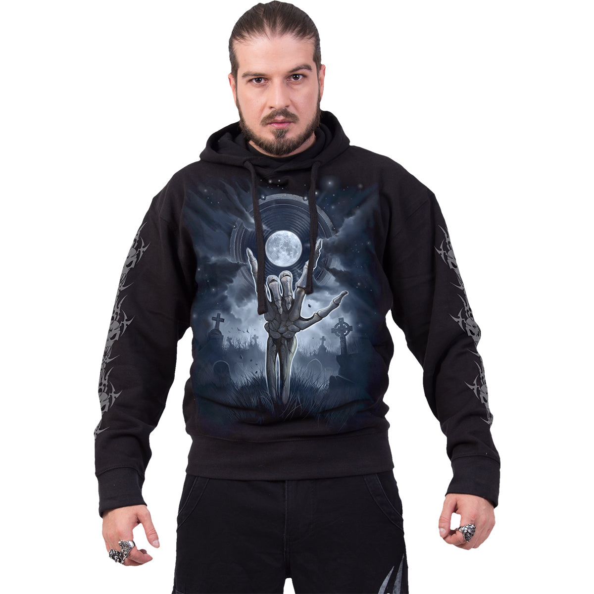 GRIM ROCKER - Sudadera con capucha Negra
