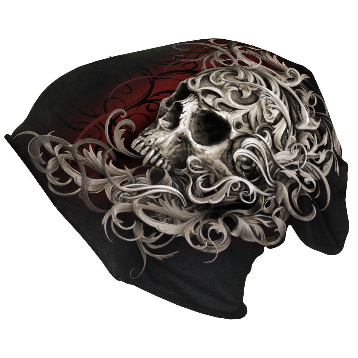 SKULL SHOULDER WRAP - Gorro de algodón ligero Negro