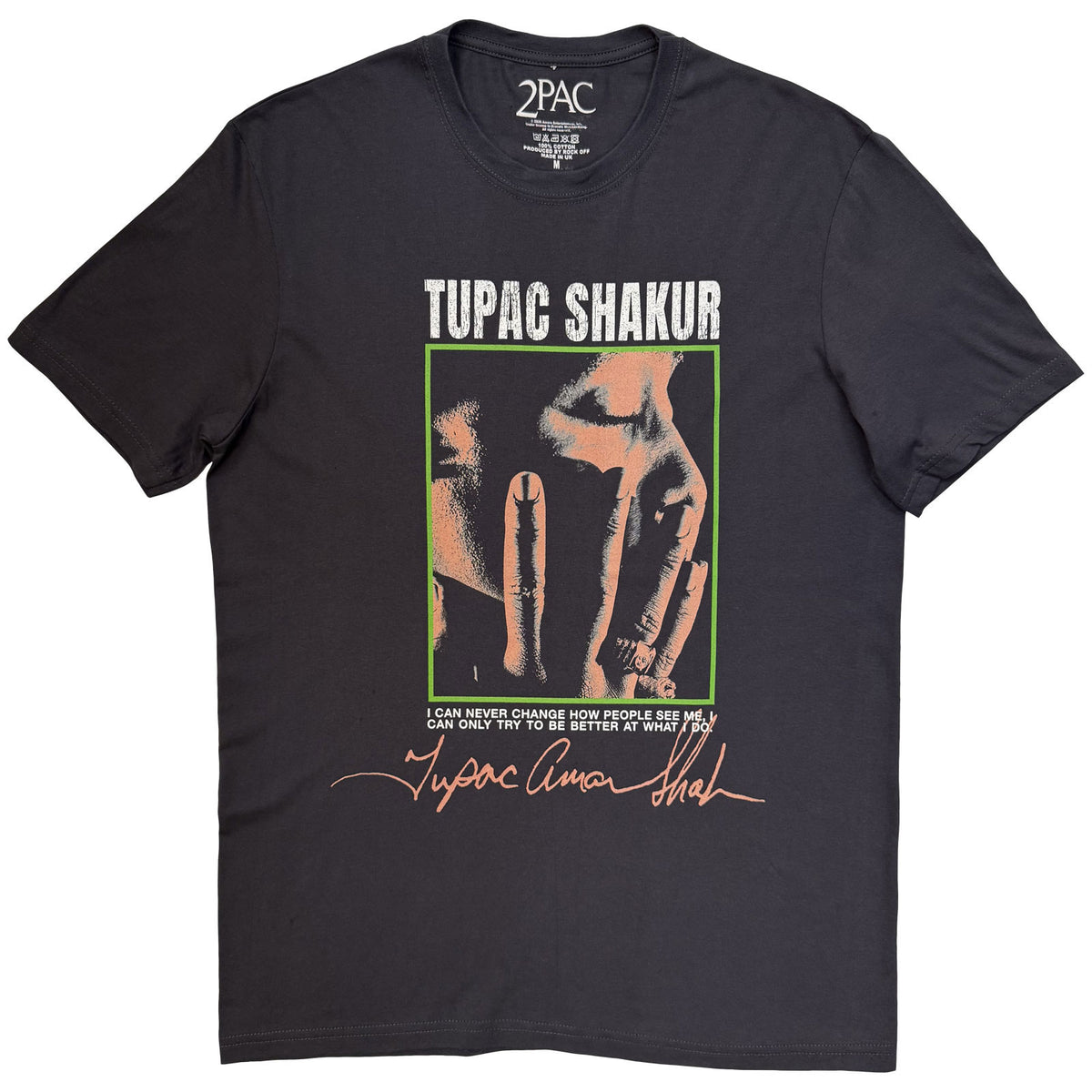 TUPAC - PHOTO - T-Shirt Charcoal Grey