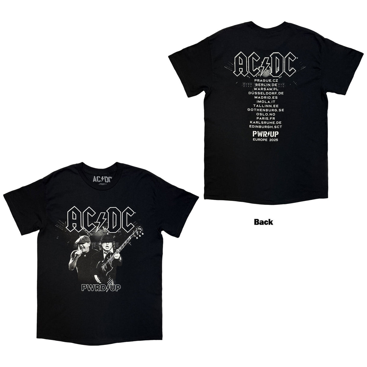 AC/DC - B&W PHOTO EU TOUR '25 - T-Shirt Black