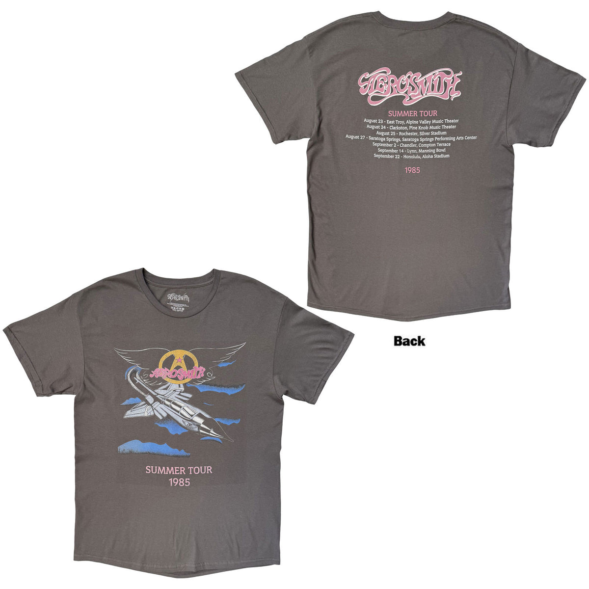 AEROSMITH - SUMMER TOUR '85 - T-Shirt Charcoal Grey
