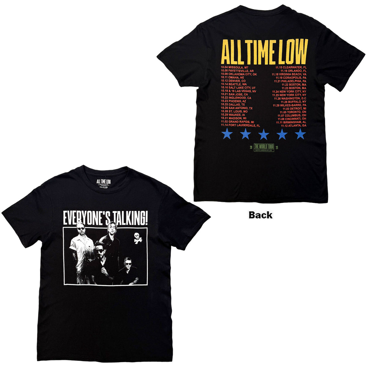 ALL TIME LOW - EVERYONES TALKING WORLD TOUR - T-Shirt Black