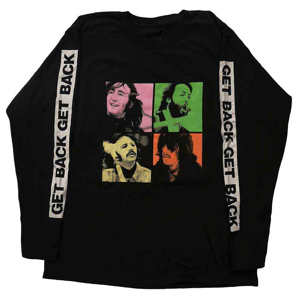 THE BEATLES - GET BACK STUDIO SHOTS - Long Sleeve T-Shirt Black