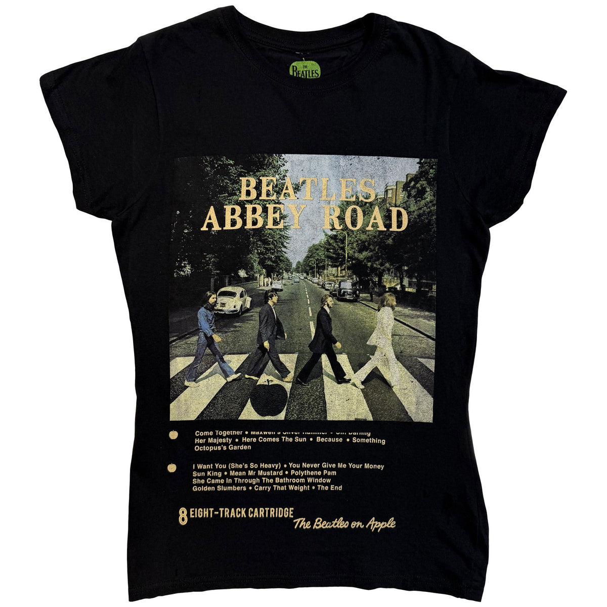 THE BEATLES - ABBEY ROAD 8 TRACK - Ladies T-Shirt Black