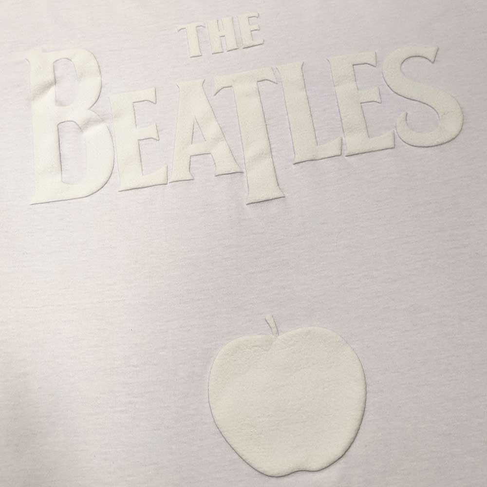 THE BEATLES - DROP T LOGO & APPLE WHITE-ON-WHITE - T-Shirt White