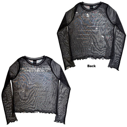 BILLIE EILISH - HMHAS TRACKLIST - Ladies Long Sleeve Crop Top Black