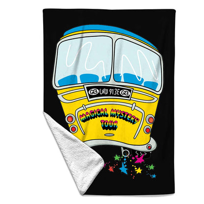 Rocksax The Beatles Blanket - Magical Mystery Tour Bus