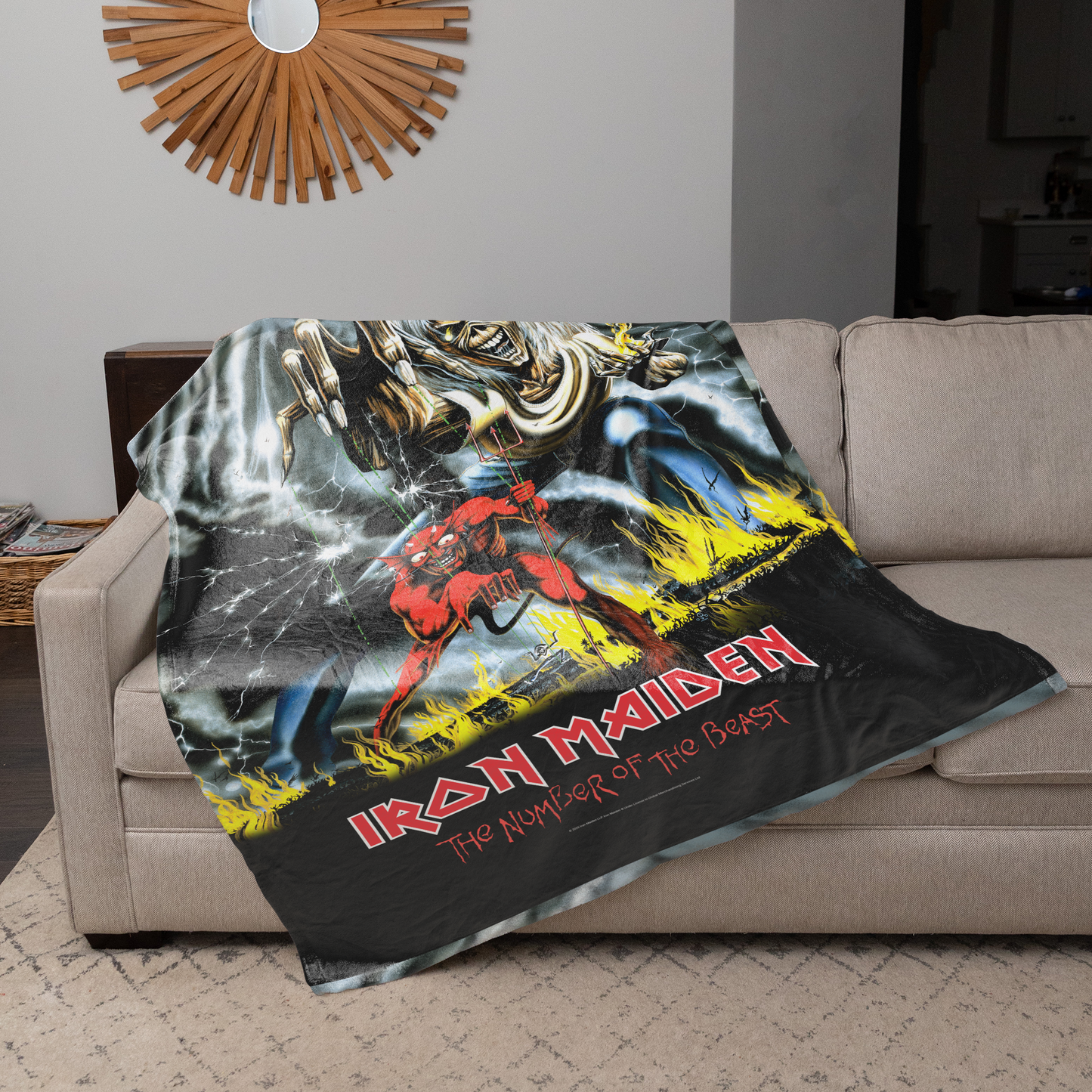 Rocksax Iron Maiden Sherpa Fleece Blanket - Number of the Beast
