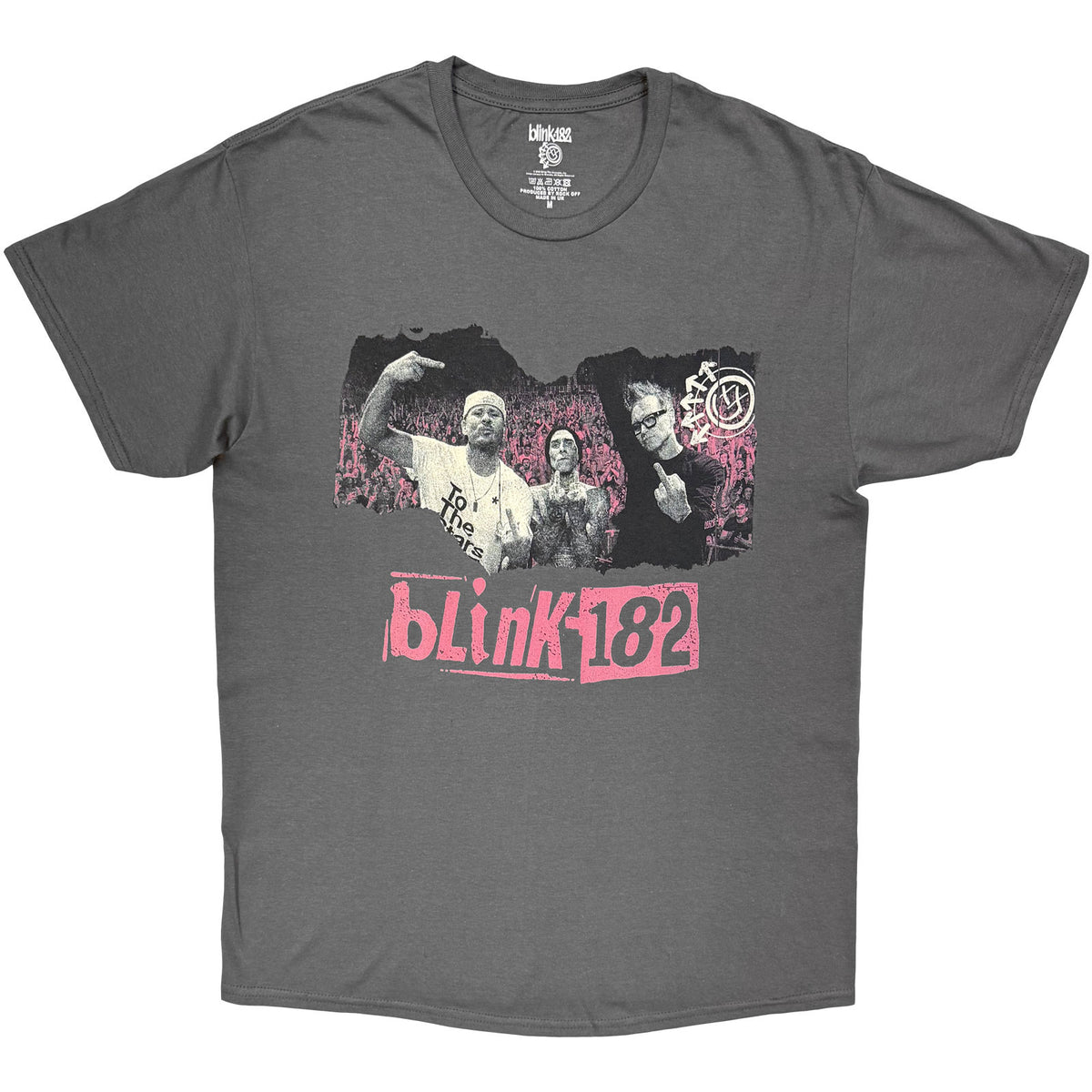 BLINK-182 - LOGO BAND - T-Shirt Charcoal Grey