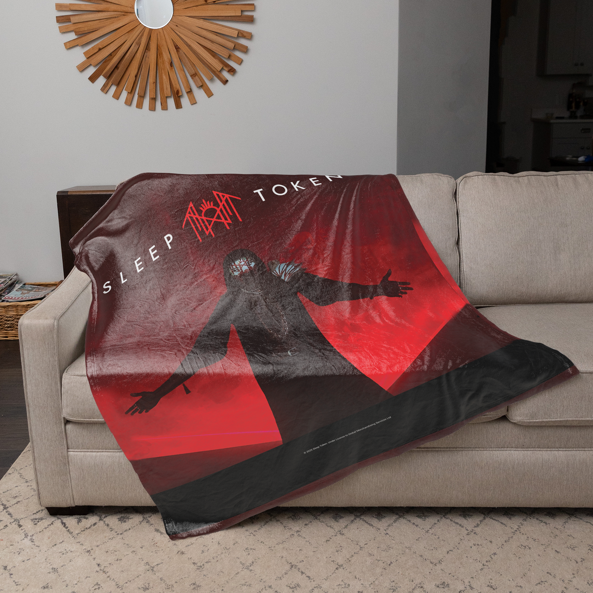 Rocksax Sleep Token Sherpa Fleece Blanket - Red Light
