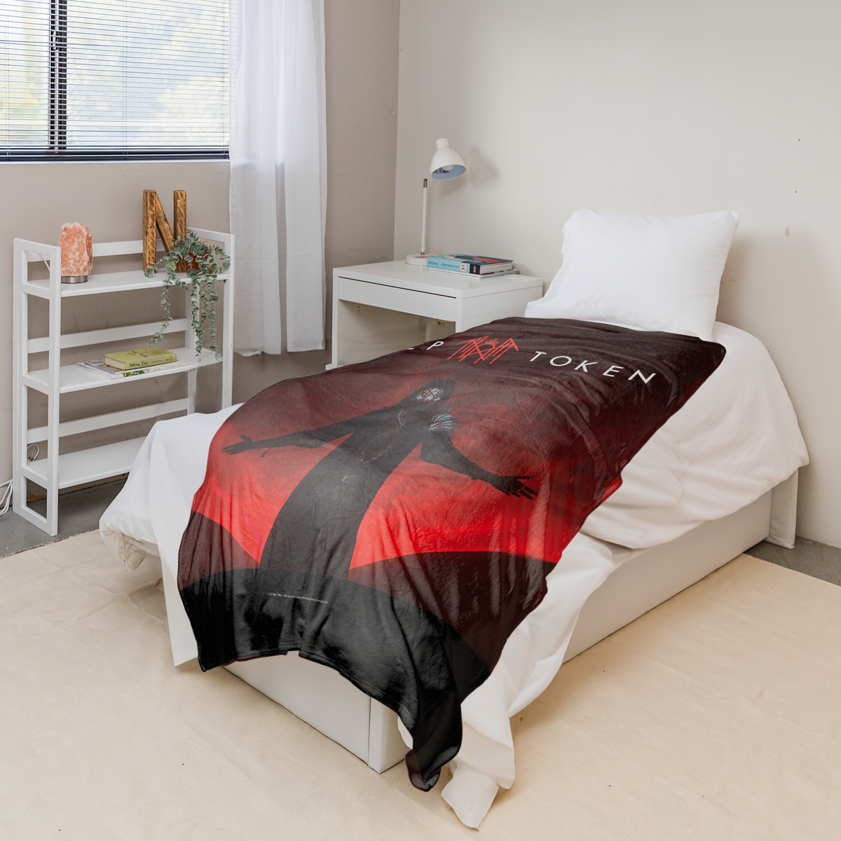 Rocksax Sleep Token Sherpa Fleece Blanket - Red Light