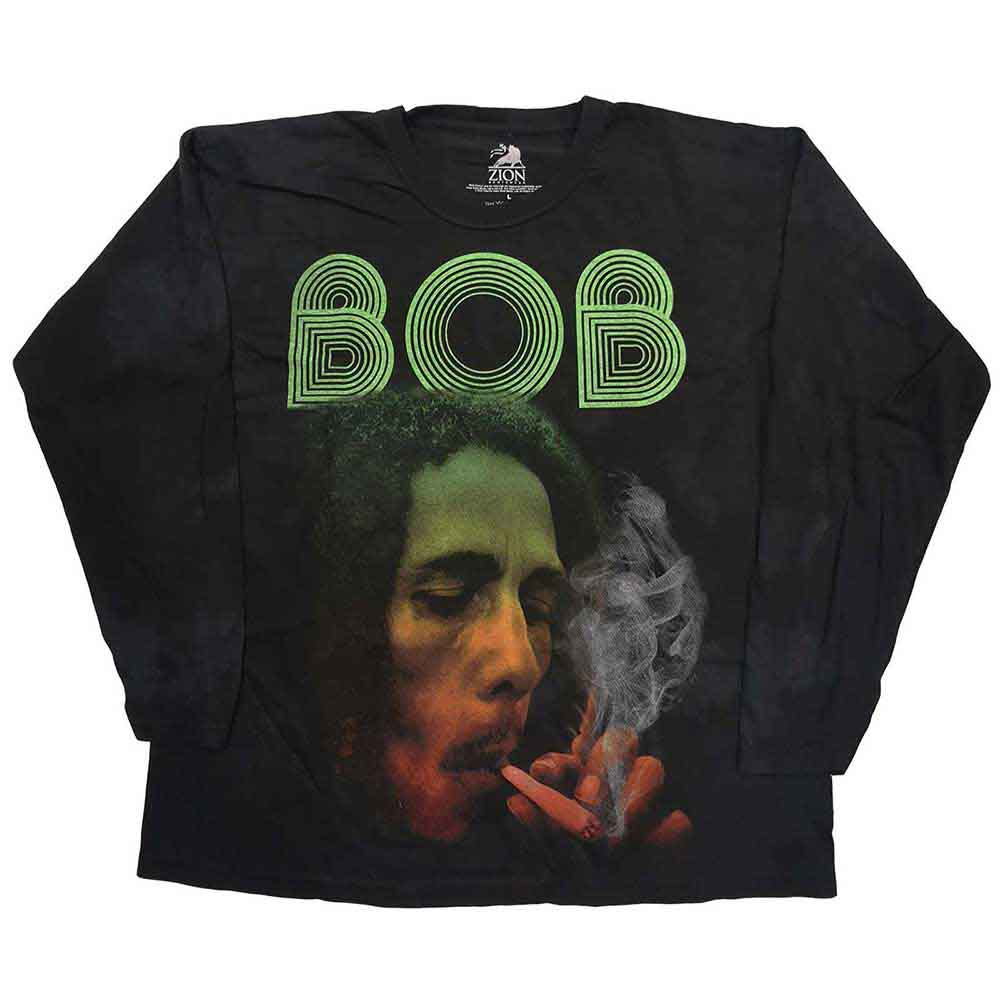 BOB MARLEY - SMOKE GRADIENT - Long Sleeve T-Shirt Black