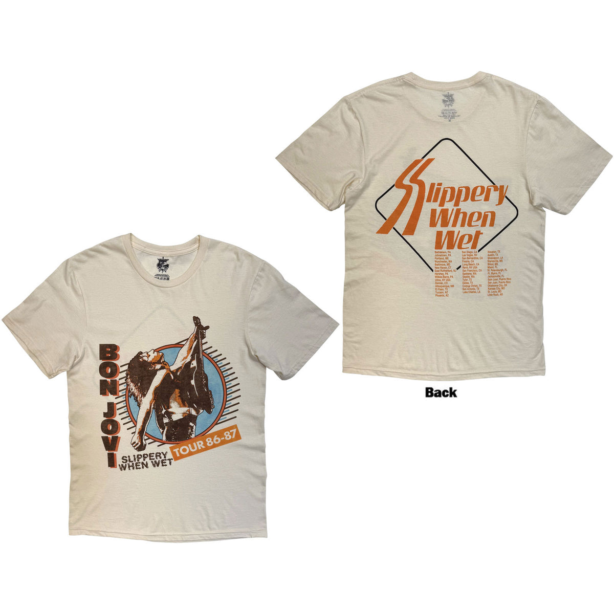 BON JOVI - SLIPPERY WHEN WET TOUR '86-'87 - T-Shirt Sand