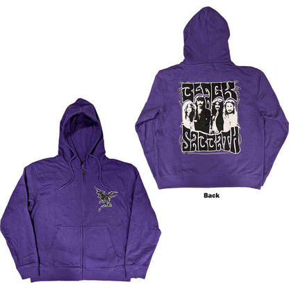 BLACK SABBATH - HENRY POCKET LOGO - Zipped Hoodie Purple