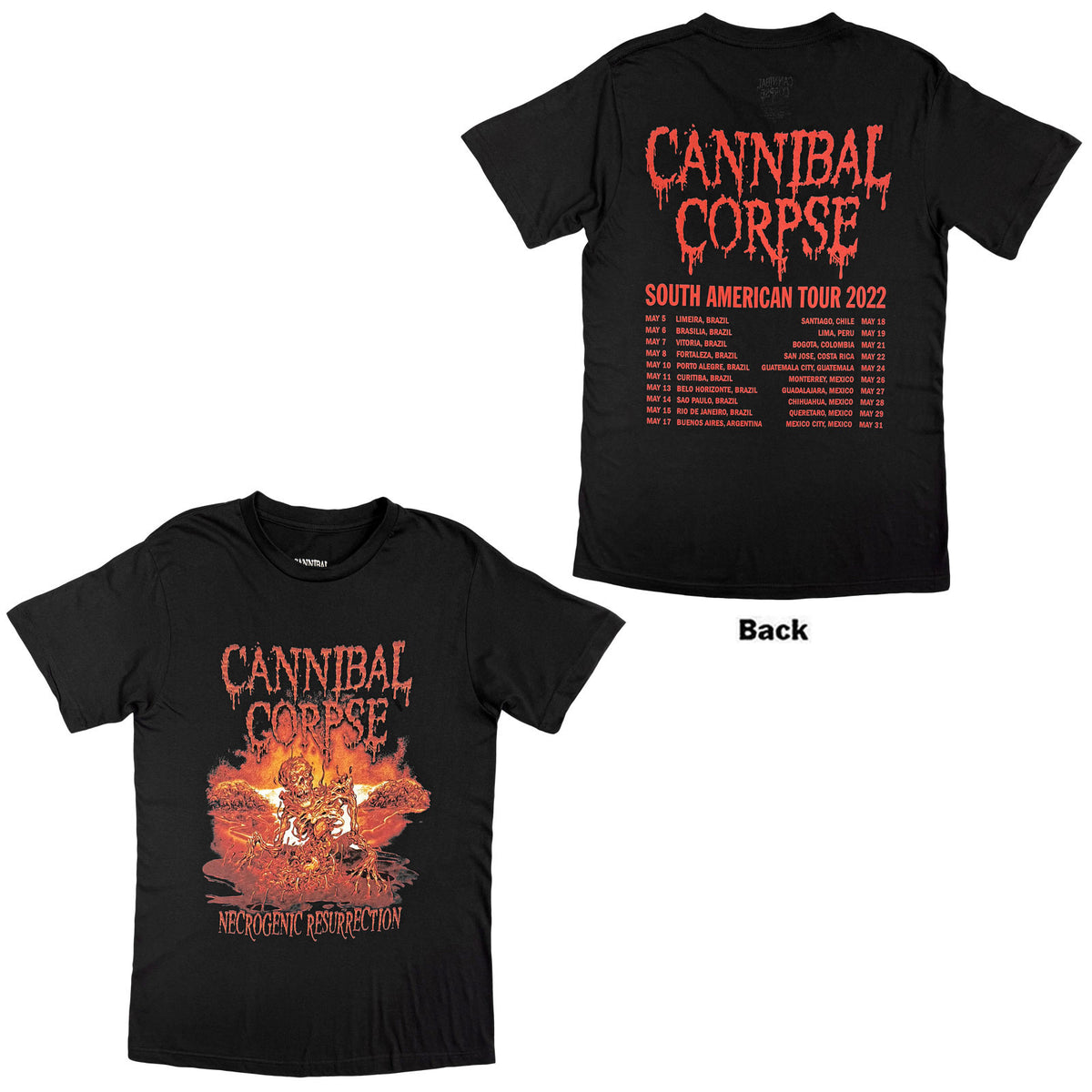 CANNIBAL CORPSE - NECROGENIC RESURRECTION - T-Shirt Black